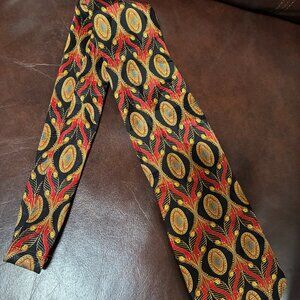 MBP Red Black Gold Silk Necktie Maximalist Bold Old Money Made in USA.